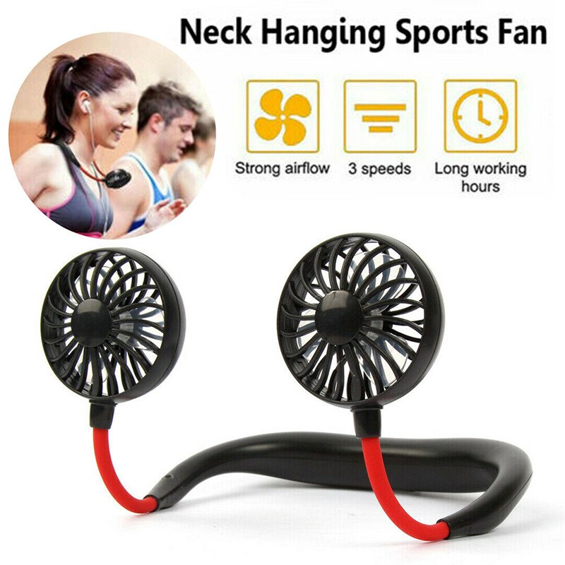 Portable Neck Fan, 360° Rotation, USB Rechargeable