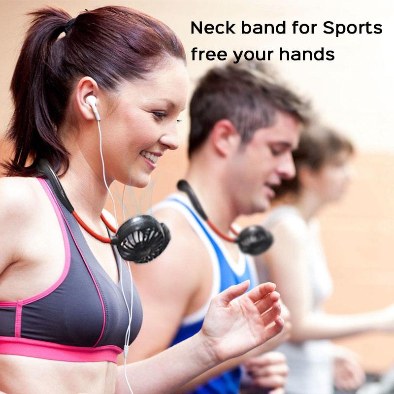Portable Neck Fan, 360° Rotation, USB Rechargeable