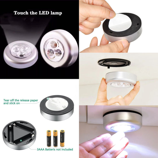 Mini Wireless 3 LED Touch Wall Light