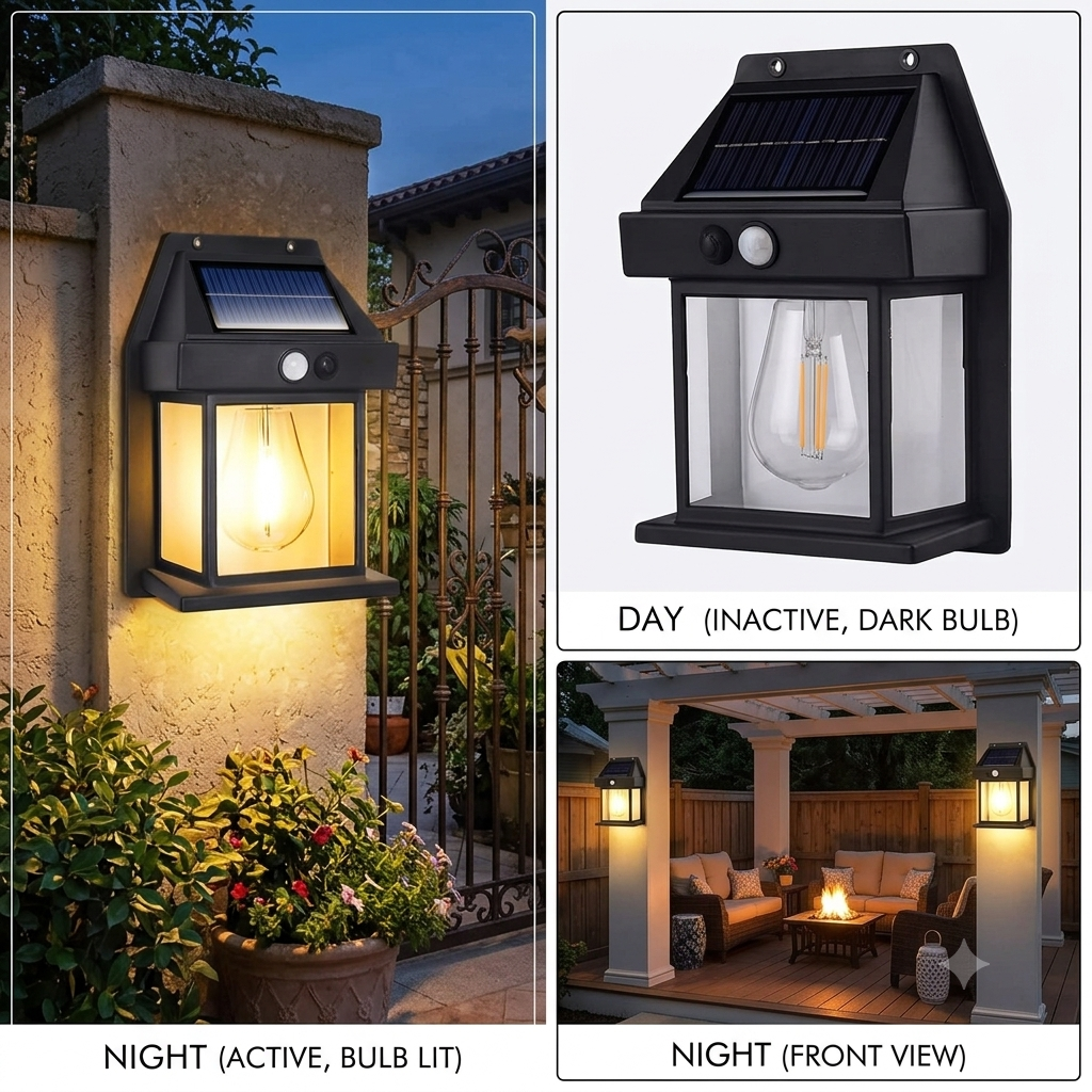 Solar Motion Sensor Wall Lamp