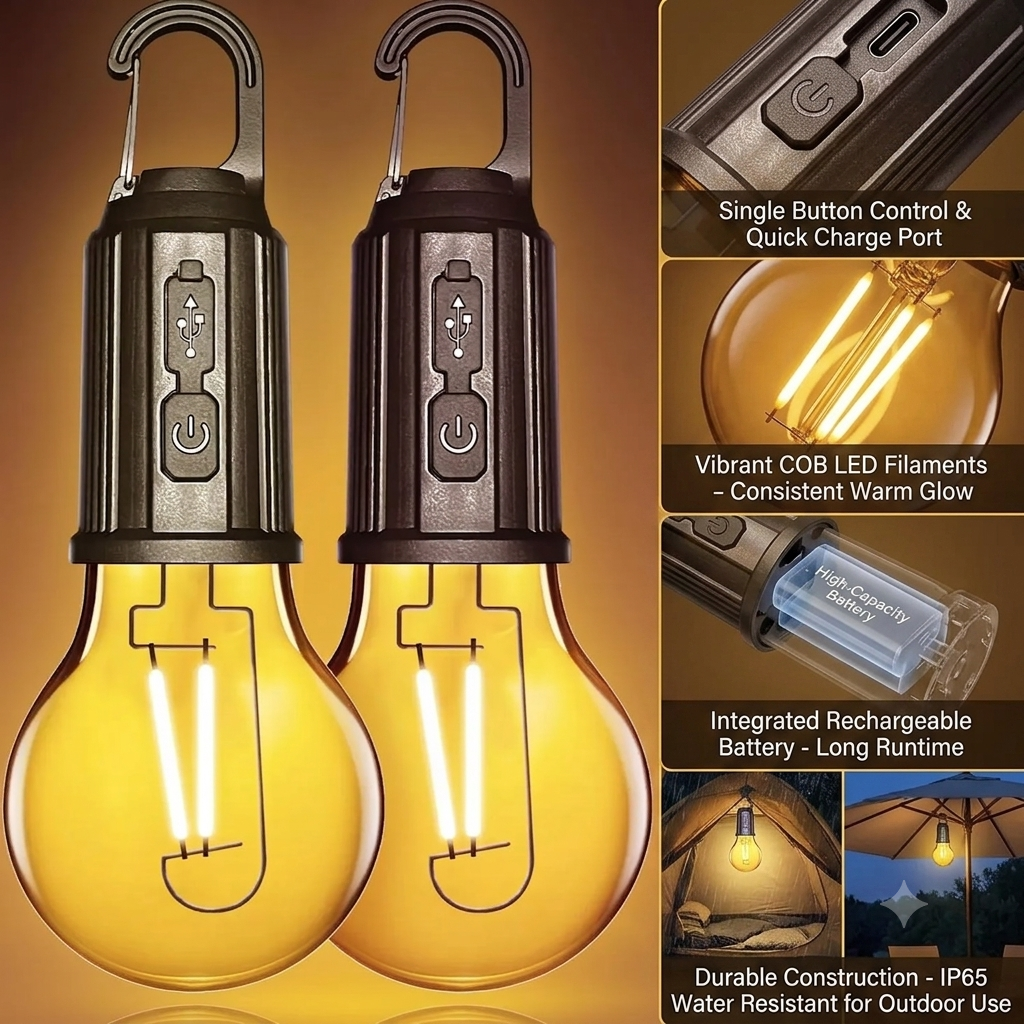 T01 Vintage Rechargeable Camping Lamp