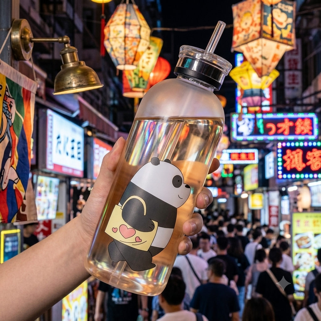 We Bare Bears Panda Water Bottle, 1000ml
